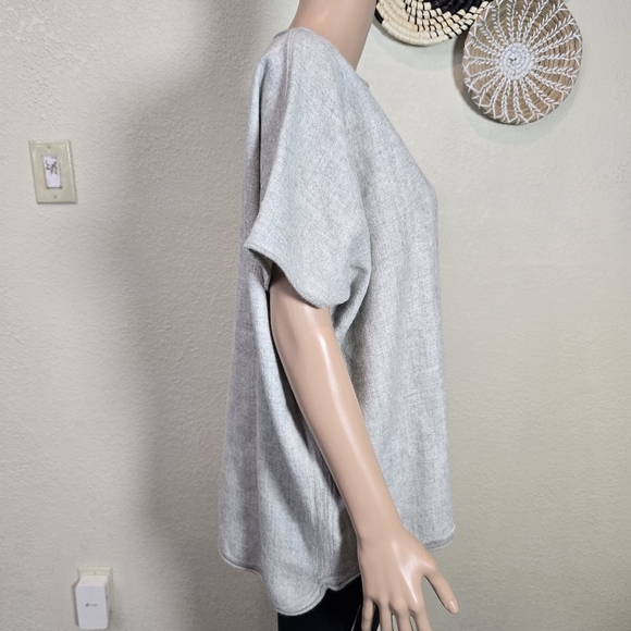 Cuyana Gray 100% Baby Alpaca Top Size XS/S Oversized Roll Edge Peru Lagenlook - Picture 9 of 13